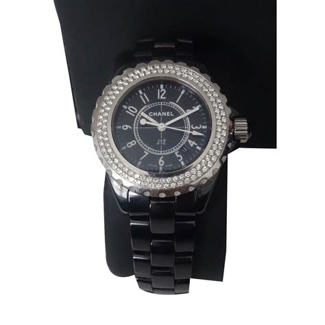 montre ceramique noire femme chanel|chanel j12 montre.